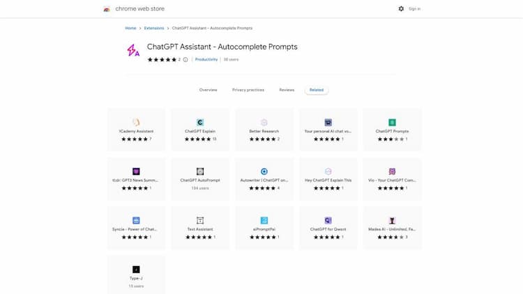 ChatGPT Assistant - Autocomplete Prompts