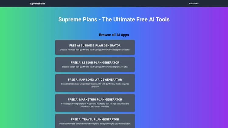Supreme Plans AI