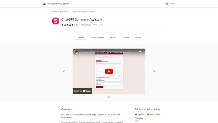 ChatGPT Summary Assistant